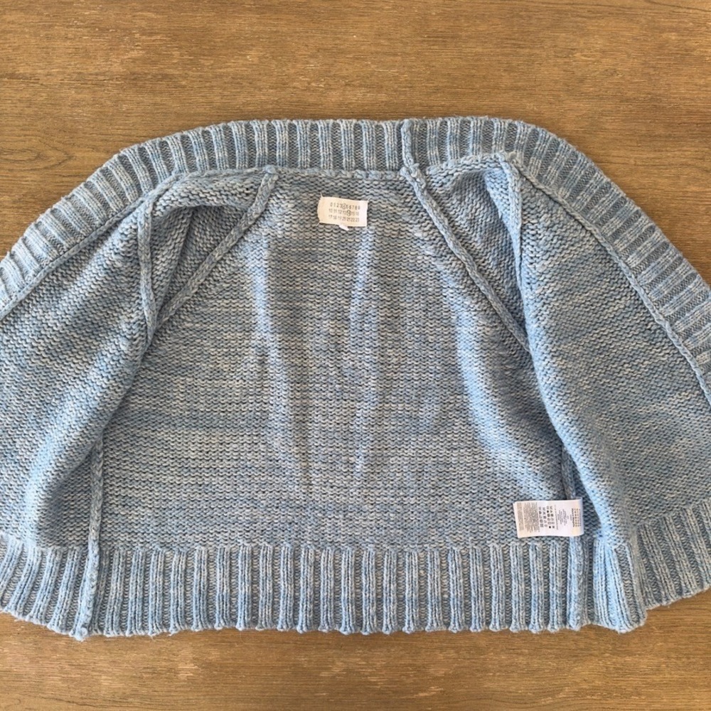 Maison Margiela chunky-knit oversized Boxy cardigan-Blue Melange-Designer Knit-S - Picture 14 of 16
